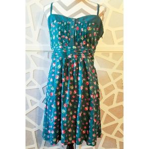 Modcloth Floral Sweetheart Spaghetti Strap Dress